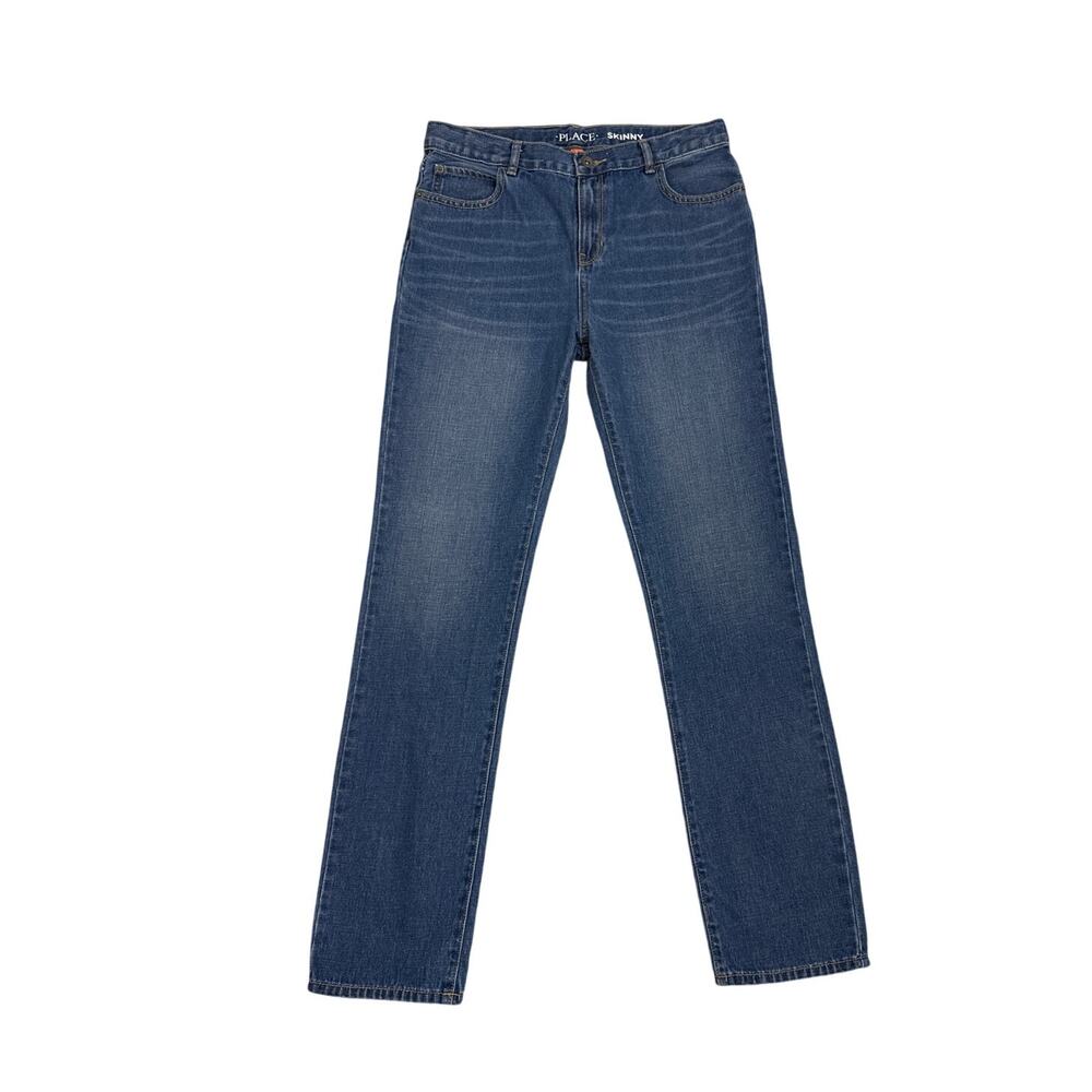 Children's Place Adjustable Waist Denim Blue Skinny Jeans Size Youth Boy's 16